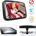 Shynerk Baby Car Mirror, Safety Car Seat Mirror for Rear Facing Infant with Wide Crystal Clear View, Shatterproof, 360° Rotation, Crash Tested and Certified