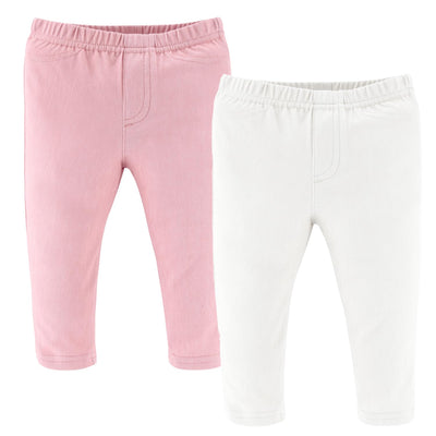 The PeanutShell Baby Girls Jeggings Set of 4-6-9 Months Size Jeans, Soft and Stretchy Pants, Girl Leggings, Infant and Toddler Clothes - Multicolor