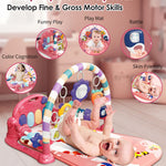 dearlomum Baby Play Mat Baby Gym,Funny Play Piano Tummy Time Baby Activity Mat with 5 Infant Sensory Baby Toys, Music and Lights Boy & Girl Gifts for Newborn Baby 0 to 3 6 9 12 Months (Pink)
