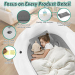 Inflatable Toddler Travel Bed Kids Air Mattress with Safety Sides Portable Blow Up Mattress with Bumpers & Pump for Camping, Travel, Home-Grey 60 Inch