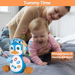 HAPTIME Penguin Crawling Toys for 1 + Year Old Boy Girl, Tummy Time Toys, Musical and Light Up Toys for Encouraging Crawling, Baby Toys 18+ Months, Christmas Birthday Gift