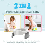 Kalencom Potette Plus 2-in-1 Travel Potty and Trainer Seat - Dual-Purpose Potty Training Toilet Seat - Portable Potty for Toddler Travel - With Durable, Lock-In Legs and Splash Guard - Red