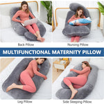 AS AWESLING Shredded Memory Foam Body Pillow, Pregnancy Pillows for Sleeping, Maternity Pillow for Pregnant Women, Memory Foam Filling U Shaped Body Pillow with Velvet Cover
