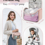 Smart Double Sides Wearable Breast Pump, Electric Bilateral Breast Pump, 3 Modes 9 Levels with Storage Bag, Low Noise Painless Rechargeable Wireless Electrical (Pink 2PCS)