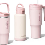 CAROTE 3-Pack Insulated Stainless Steel Water Bottles with Upgraded Leakproof Tech, Car Holder Fit & Scratch-Resistant, 32/32/40 oz Travel Straw Tumblers Set for Home/Car/Outdoor (Macaron)