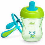 Chicco Semi-Soft Trainer with Bite-Resistant Spout and Spill-Free Lid 7oz.| Removable, Non-Slip Handles | Top-Rack Dishwasher Safe | Easy to Hold Ergonomic Indents | Green| 6+ months