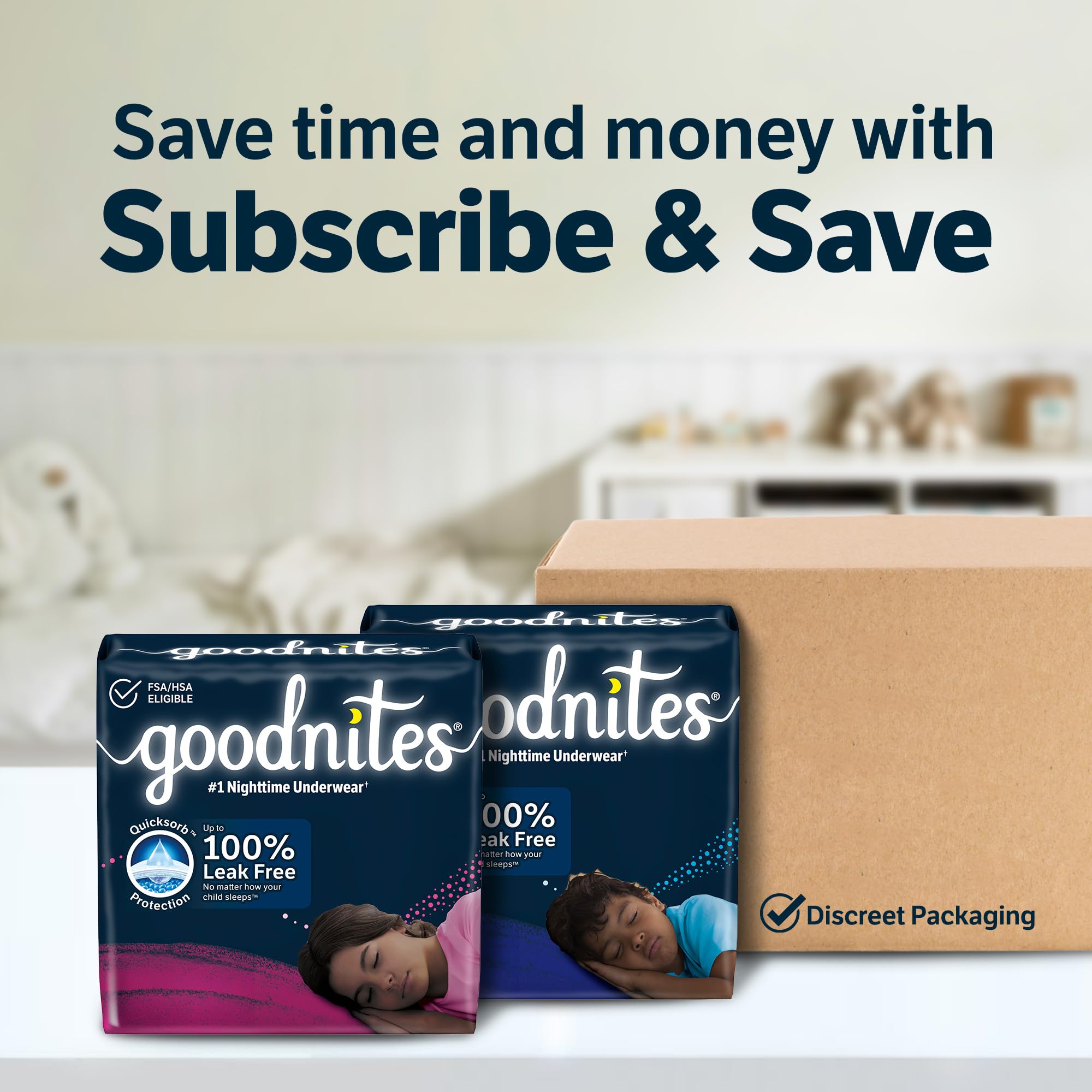 Goodnites Girls' Nighttime Bedwetting Underwear, Size Large (68-95 lbs), 11 Ct, Packaging May Vary