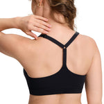 MOMANDA Y-Back Nursing Sports Bras for Breastfeeding Wireless Maternity Workout Yoga Bra Black Medium
