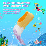 Kids Swim Fins, Swimming Training Fins Short Youth Flippers Lap Swimming Pool Snorkeling for Girls Boys Beginner