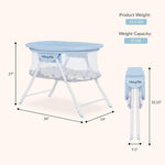 Dream On Me Poppy Traveler Portable Baby Bassinet, Breathable Mesh Airflow Panels, Compact and Lightweight, Quick Fold Travel Friendly Design, Anti-Slip Legs, Travel Bag and Mattress Included- Blue