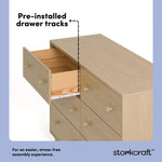 Storkcraft Texas 6 Drawer Dresser (Driftwood) – GREENGUARD Gold Certified Baby Dresser, Interlocking Drawer System for Nursery & Kids’ Bedroom, Brown Chest for Kids Bedroom, Nursery Storage