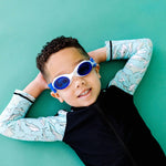 Splash Place SWIM GOGGLES with Fabric Strap - ROYAL | Adult & Kids Swim Goggles - Won't Pull Your Hair - Purple Goggles for Swimming