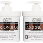 Advanced Clinicals Coconut Body Lotion Moisturizing Cream & Face Lotion For Women & Men | Coconut Lotion | Natural Coconut Oil Cream Skin Care Moisturizer Body Butter Balm For Dry Skin, 16Oz, 2-Pack