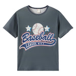 PATPAT Boys Graphic T-Shirts Size 7-8 Years Dark Grey Short Sleeve Crewneck Letter Print Tees Little Boy Casual Hippies Clothes