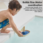 PlanToys® Sailboat Wooden Bath Toy | Eco-Friendly Floating Boat for Kids | Promotes Fine Motor Skills & Imaginative Play | Sustainable Birthday Gift for Bathtime Fun