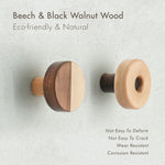 WONQEXZ Wall Hook,Child Baby Nursery Wood Wall Hook,Natural Biscuit Coat Hooks,Wooden Hooks,Children Wall Mounted Hook,Set of 6
