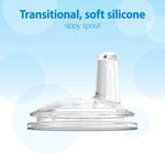 Dr. Brown's Milestones Wide-Neck Sippy Spout Bottle with 100% Silicone Handles, Easy-Grip Handles with Soft Sippy Spout, 9oz/270mL, Gray, 1-Pack, 6m+