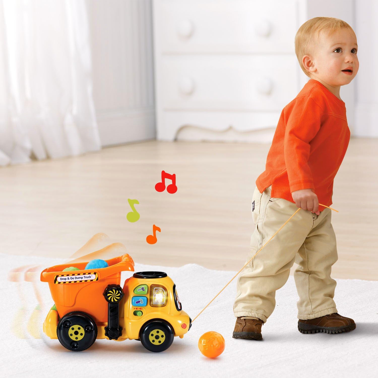 VTech Drop and Go Dump Truck, Orange