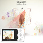 VTimes Baby Monitor with Camera and Audio - 2.4'' LCD Screen, Video Baby Monitor No WiFi Night Vision VOX Mode Pan-Tilt-Zoom Temperature Display Two-Way Audio Lullabies Feeding Alarm - 1000ft Range