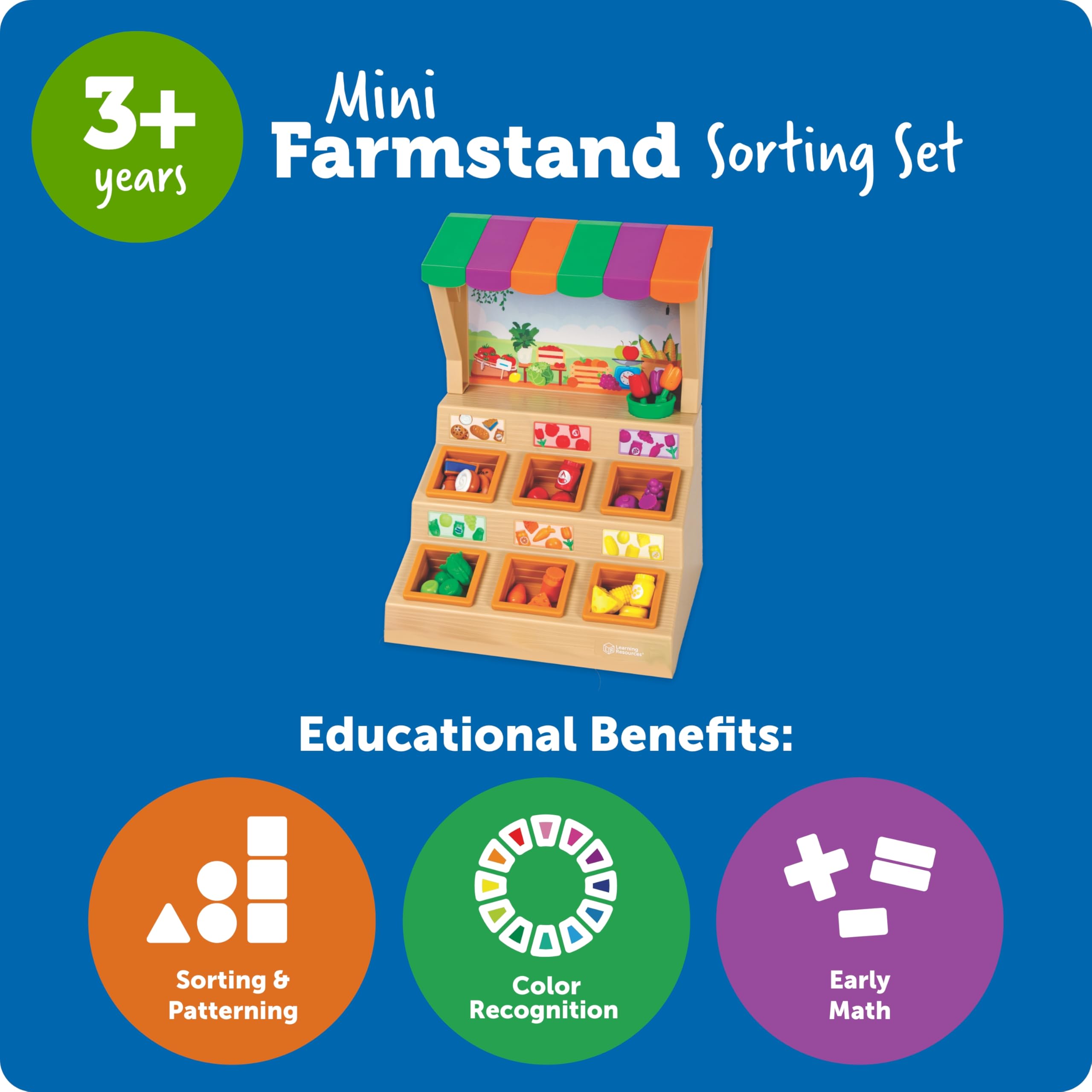 Learning Resources Mini Farmstand Sorting Set, Play Food - Play Food ...