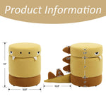 DAYAOUTDOOR Kid Desk Chairs, Toddler Chair, Kid Furniture with Storage Ottoman, Dinosaur Storage Chair, Children Cute Desk Chair, Small Multi-Purpose Footstool for Playroom & Bedroom, Yelllow