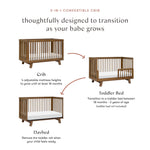 Babyletto Hudson 3-in-1 Convertible Crib with Toddler Bed Conversion Kit in Natural Walnut, Greenguard Gold Certified
