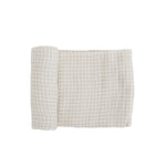 Little Unicorn Premium Cotton Swaddle Baby Blanket | Breathable Fabric | for swaddling, Play, Nursing & More (Tan Gingham)