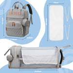 JSTPRO Diaper Bag Backpack, Large Diaper Bag with Changing Station, Baby Bag, New Mom Gifts, Lightweight Waterproof Unisex Diaper Bag with Insulated Pockets and USB Charging Port, Grey