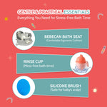 BEBECAN Non-Slip Baby Bath Seats 6-12 Months, Toddler Bathtub Chair with Washable Cusion, Cap Brush & Shower Mug, Infant Chair Comfortable Baby Bath Support for Safe Bathing & Sit Up Bathtub Support