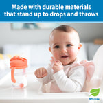 Dr. Brown's Milestones Baby's First Straw Cup, Training Cup with Weighted Straw, 9 oz/270 mL, BPA-free, 6m+, Coral, 1-Pack
