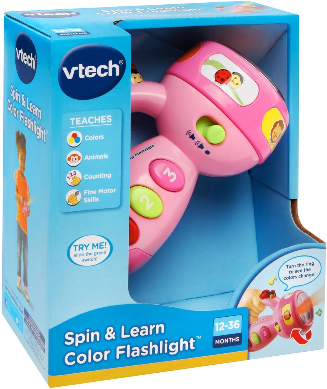 VTech Spin and Learn Color Flashlight, Pink