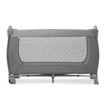 Hauck Sleep N Play Go Plus Portable Baby Travel Cot with Wheels, Mattress, Large Viewing Windows, and Side Exit for Babies and Toddlers, Gray