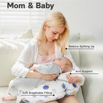 CrystCare Nursing Pillow for Breastfeeding & Bottle Feeding –Breastfeeding Pillow with Adjustable Waist Strap, Feeding Pillow for Tummy Time,Removable Cotton Cover for Mom Comfort (Forest)