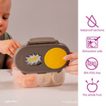 b.box Batman Snack Box - Leakproof 2 Compartment Snack Containers for Kids, Mini Bento Box for Kids & Toddlers, Lunch Containers, Dishwasher Safe, BPA Free, PFAS Free, Ages 4m+, 1.75 Cup Capacity