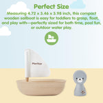 PlanToys Sailing Boat Seal - Bath Toy - Water Toy Children - Bath Toy Baby from 1 Year - Set with Sailing Boat and Removable Seal