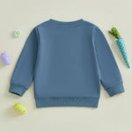 Twopumpkin Toddler Easter Shrit Baby Girl Outfit Crewneck Bunny Sweatshirt Long Sleeve Shirts Holiday Clothes Blue Easter Egg 18-24 Months