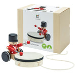 PlanToys® Wooden Pull Along Drummer | Musical Toy That Encourages Rhythm, Coordination & Focus | Montessori Eco-Friendly Educational Toy for Active & Imaginative Play