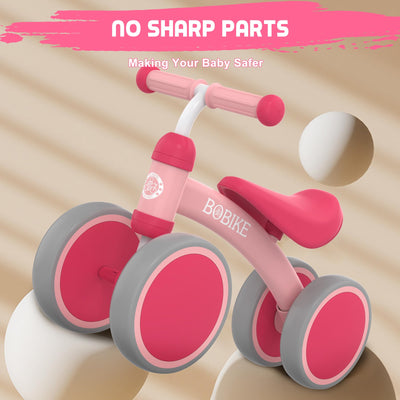 Baby Balance Bike Toys for 12-36 Months Boys Grils Baby Bike Kids Toy Toddler Bike No Pedal Best First Birthday Gifts Children Walker Infant 4 Wheels Bicycle Tarining Bike (Pink)