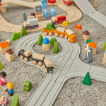 PlanToys® Cargo Train Wooden Montessori Vehicle Toy | Early Movement, Imagination and Practical Life Exploration | Eco Friendly Train Set with Cargo Blocks for Meaningful Play