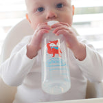 Dr. Brown's Milestones Narrow Sippy Bottle, 100% Silicone Soft Sippy Spout, 8oz/250mL, Fox, 6m+