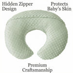 OMYS Nursing Pillow, Breastfeeding Pillows with Removable Cover for Mom with Breathable Filling, Ergonomic Baby Feeding Essentials for Bottle and Breastfeeding (Green)
