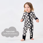 pureborn Baby Girls Sleeper Viscose from Bamboo Pajamas 2-Way Zipper Snug Fit Sleepwear Western Impression 0-3 Months