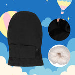 YKYUASD Toddler Winter Mittens Fleece Lined Gloves Waterproof Unisex Easy-on Warm Gloves for Snow Outdoor Boy Girl Kids (Black, 6-18M（No thumb）)