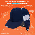 SwimZip Sun Hat with Neck Flap | UPF 50+ Protection for Baby, Toddler, and Kids Navy