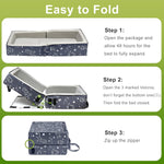 Toddler Travel Bed, Portable Kids Floor Bed for Sleeping with Foam Mattres, Washable Toddler Cot for Kids Aged 1-4, Velvet Fabric