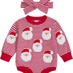 MERSARIPHY Baby Christmas Clothes Baby Boy Girl Sweatshirt Romper Santa Baby Romper Tops Fall Winter Outfits