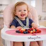 Dream On Me TableTalk 2-in-1 High Chair for Baby & Toddler – Convertible High Chair to Junior Chair, Removable Padded Seat, Dual Dishwasher-Safe Trays, Styrdy Steel Frame, Quick Folding Design – Pink