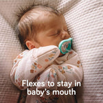 Nanobebe Baby Pacifiers 0-3 Month - Orthodontic, Curves Comfortably with Face Contour, Award Winning for Breastfeeding Babies, 100% Silicone, Baby Registry Gift 8pk, Sage/White/Teal/Grey