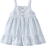Little Planet by Carter's Girl Dress Made with Organic Cotton, Blue Gingham, 18M