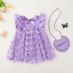 Toddler Girl Dress 2t 3t Girl Clothes Cute Ruffle Tutu Fairy Butterfly Princess Light Purple Dress for Toddler Summer Cute Outfit Casual Sundress